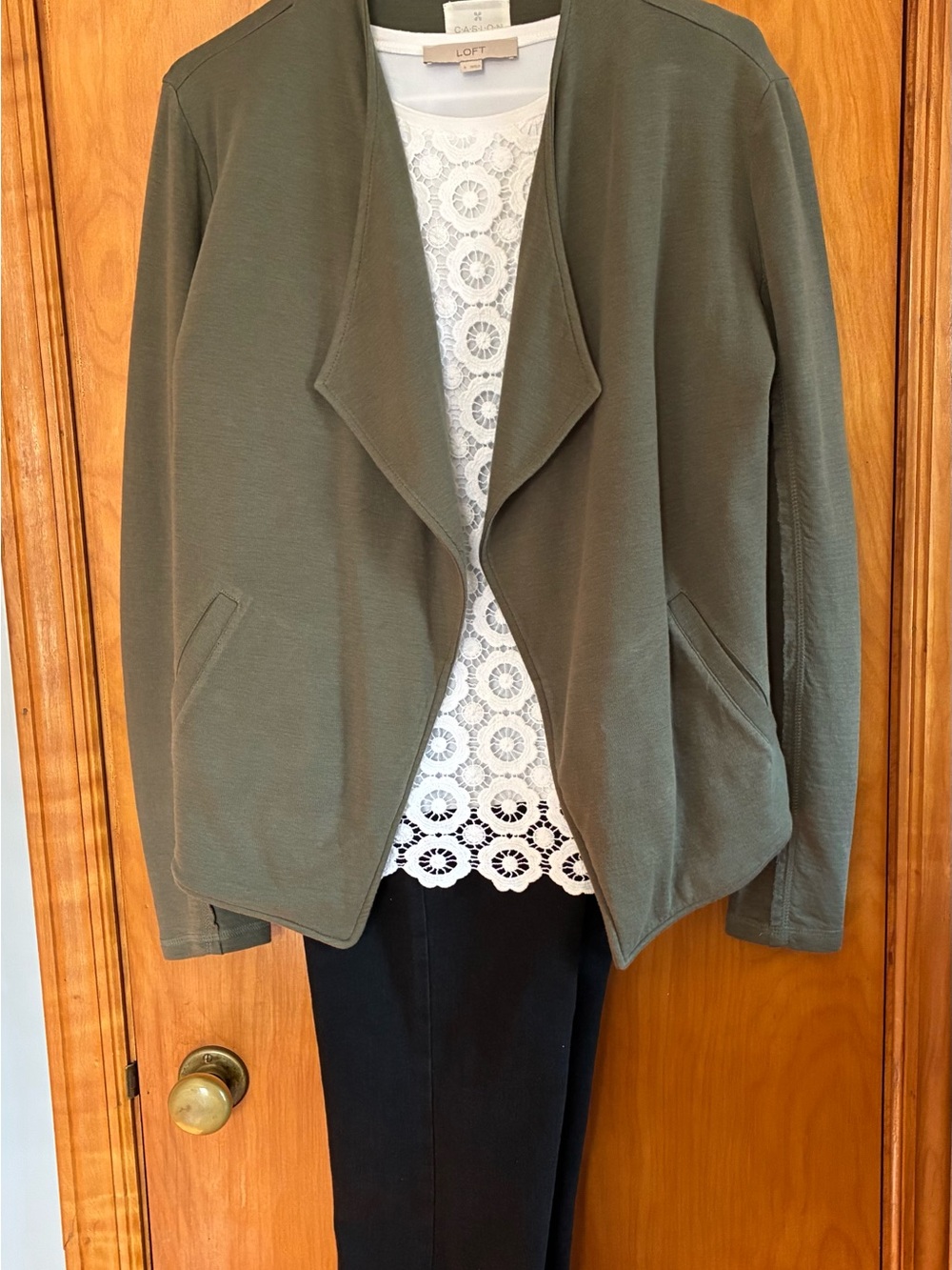 Nordstrom Caslon Olive Green Open-Front Jacket/Blazer -  Women’s Size S